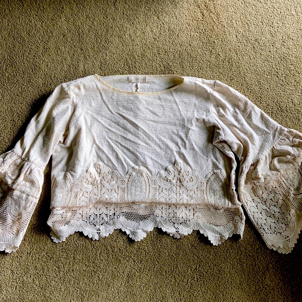 Embroidered long sleeve blouse